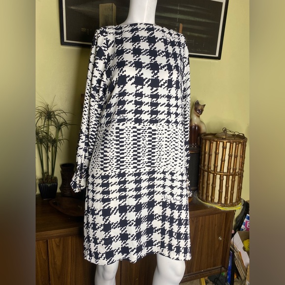 Ladies Richard Allen X houndstooth mod contemporary shift dress two tone ska - Picture 7 of 9